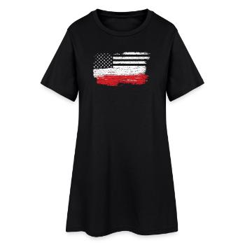 Drapeau américain brossé Art - Robe T-shirt Femme - noir - Devant