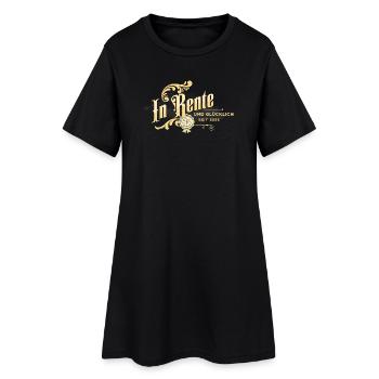 In Rente und glücklich Rentner Ruhestand - Frauen T-Shirt-Kleid - Schwarz - Vorne