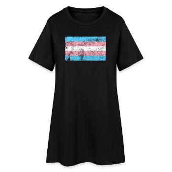 Drapeau transgenre Grunge Vintage Rétro - Robe T-shirt Femme - noir - Devant