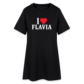 T-Shirt Ich liebe Flavia T-Shirt Geschenkidee - Frauen T-Shirt-Kleid - Schwarz - Vorne