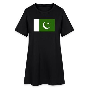 Pakistan National Flagge - Frauen T-Shirt-Kleid - Schwarz - Vorne