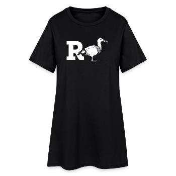 Rente-Ente / R-Ente (weiss) - Frauen T-Shirt-Kleid - Schwarz - Vorne