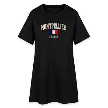 Montpellier France Vintage Design - Robe T-shirt Femme - noir - Devant