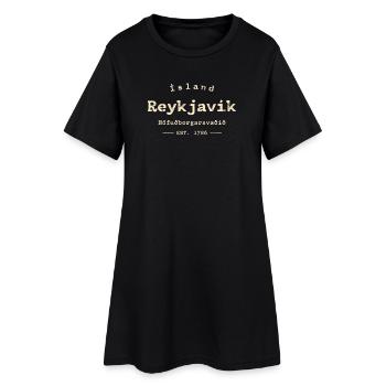 Reykjavik Islande - Robe T-shirt Femme - noir - Devant