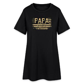 Papa: Der Mann, der Mythos, die Legende - Frauen T-Shirt-Kleid - Schwarz - Vorne