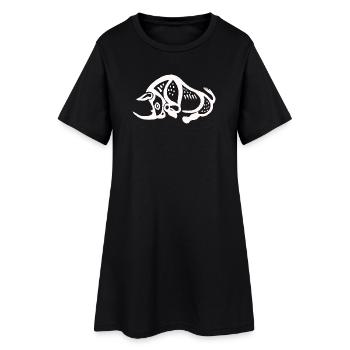 Prehistoric Rhino - White - Women’s T-Shirt Dress - black - Front