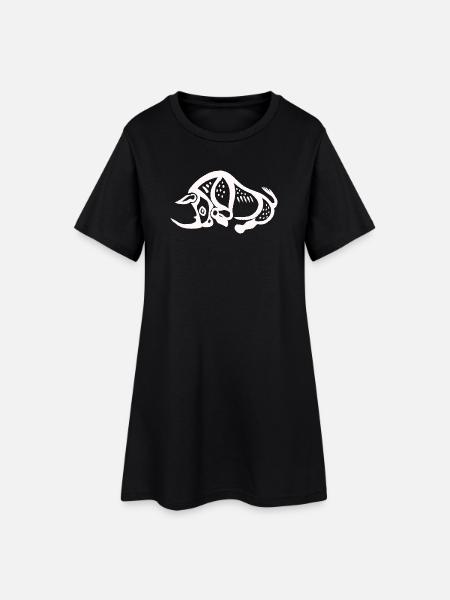 Prehistoric Rhino - White - Women’s T-Shirt Dress - black