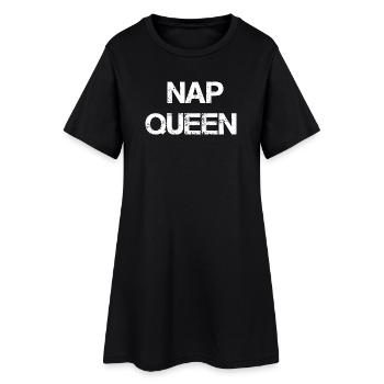 Conception d’art abstrait floral vif - Robe T-shirt Femme - noir - Devant