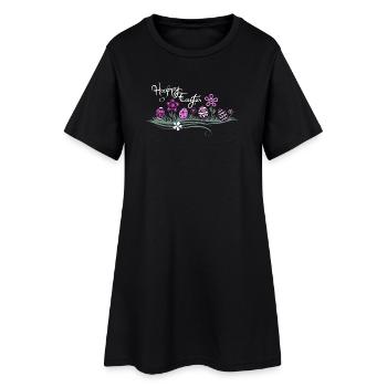 Easter Easter Eggs in the Grass - Women’s T-Shirt Dress - black - Front