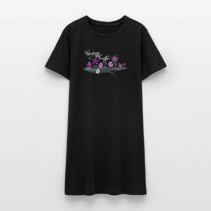 Easter Easter Eggs in the Grass Women’s T-Shirt Dress