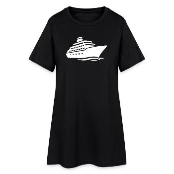 Silhouette de bateau de croisière minimaliste vacances - Robe T-shirt Femme - noir - Devant