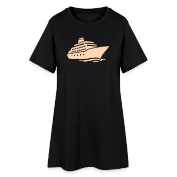 Silhouette de bateau de croisière minimaliste vacances - Robe T-shirt Femme - noir - Devant