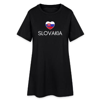 Cœur avec le drapeau slovaque, j’adore la Slovaquie - Robe T-shirt Femme - noir - Devant