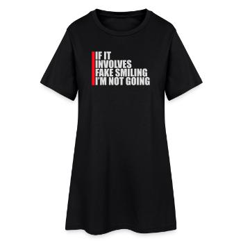 S’il s’agit d’un faux sourire, je ne vais pas le dire - Robe T-shirt Femme - noir - Devant