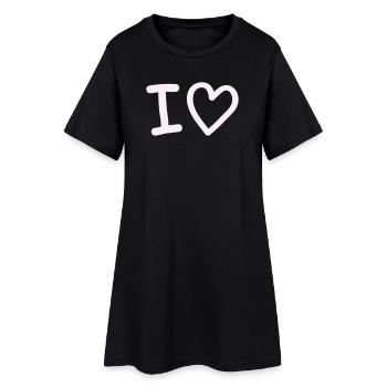 i_love - Robe T-shirt Femme - noir - Devant