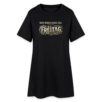 Freitag Mein Berufliches Ziel - Vintage Look - Frauen T-Shirt-Kleid - Schwarz - Vorne