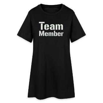 Teammitglied Typo Kollektion - Frauen T-Shirt-Kleid - Schwarz - Vorne