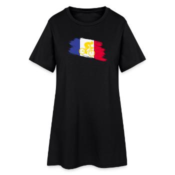 Drapeau français avec vélo – Conception cycliste - Robe T-shirt Femme - noir - Devant