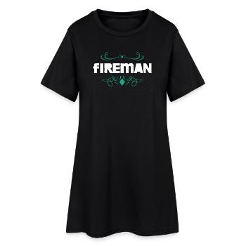 Firefighter Ornament - Women’s T-Shirt Dress - black - Front