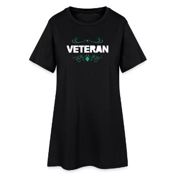 Conception d’ornements Veteran Pride - Robe T-shirt Femme - noir - Devant