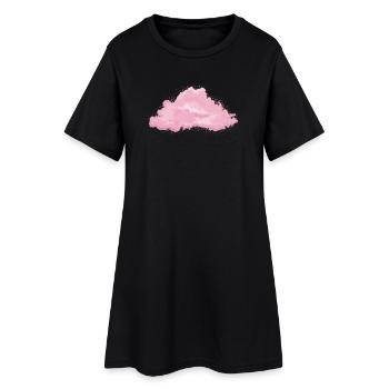 nuage blanc moelleux unique en rose - Robe T-shirt Femme - noir - Devant