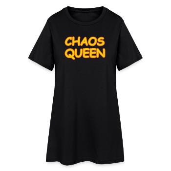 CHAOS QUEEN - Frauen T-Shirt-Kleid - Schwarz - Vorne