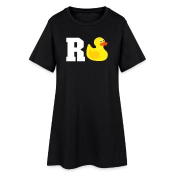 Rente - Frauen T-Shirt-Kleid - Schwarz - Vorne