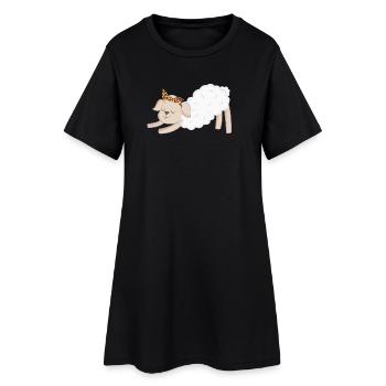 Schaf Schafe - Frauen T-Shirt-Kleid - Schwarz - Vorne