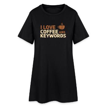 I love coffee and keywords - Women’s T-Shirt Dress - black - Front