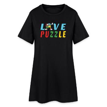 puzzle d'amour - Robe T-shirt Femme - noir - Devant