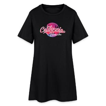 California Beach Sunset Script - Women’s T-Shirt Dress - black - Front