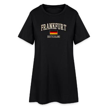 T-shirt vintage de drapeau de Francfort, Allemagne - Robe T-shirt Femme - noir - Devant