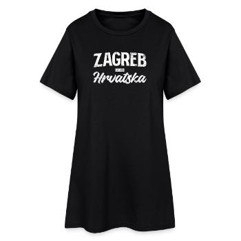 Zagreb Hrvatska Schriftzug - Frauen T-Shirt-Kleid - Schwarz - Vorne