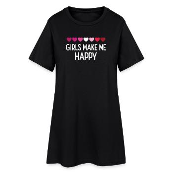 Mois de la fierté LGBTQ - Les filles me rendent heureuse - Robe T-shirt Femme - noir - Devant