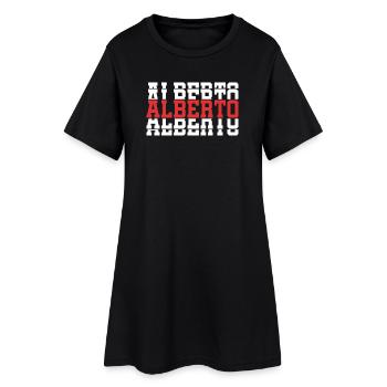 Alberto t-shirt t-shirt idée cadeau texte empilé - Robe T-shirt Femme - noir - Devant