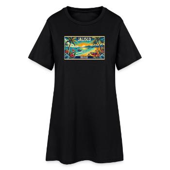 Design de palmier de plage Jalisco Mexico - Robe T-shirt Femme - noir - Devant