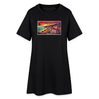 Design de palmier de plage Jalisco Mexico - Robe T-shirt Femme - noir - Devant