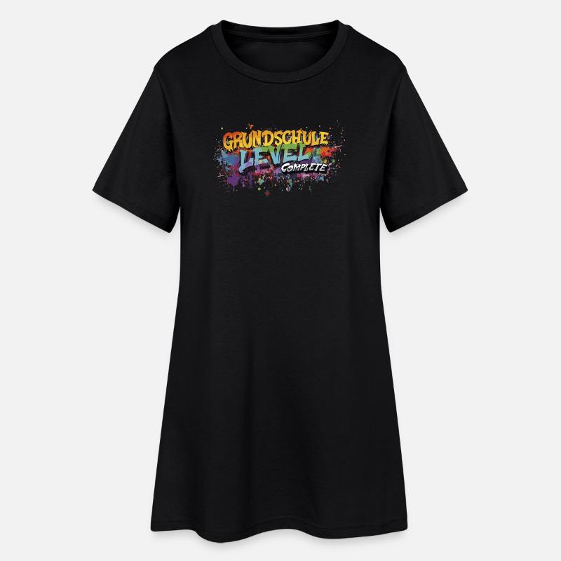 Grundschule Level Complete Graffiti Abschlussshirt - Frauen T-Shirt-Kleid - Schwarz