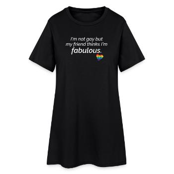 Fabelhafter Freund LGBTQ Stolz Herz Design - Frauen T-Shirt-Kleid - Schwarz - Vorne