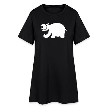 Funny hippo - Women’s T-Shirt Dress - black - Front