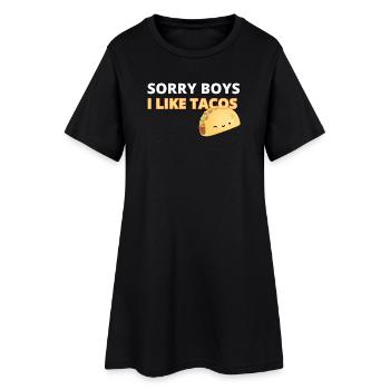 Sorry Boys I Like Tacos T-shirt graphique - Robe T-shirt Femme - noir - Devant