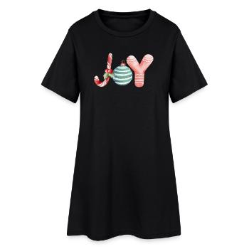 Joy Christmas Scripture Ornament - Women’s T-Shirt Dress - black - Front