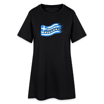 Drapeau grec - Robe T-shirt Femme - noir - Devant