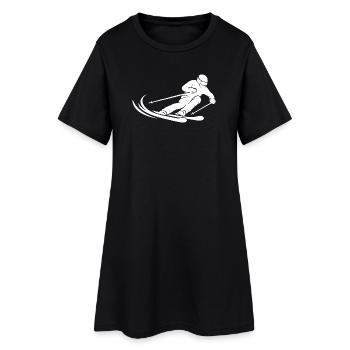 Silhouette skieur minimaliste Skisport Wint - Robe T-shirt Femme - noir - Devant