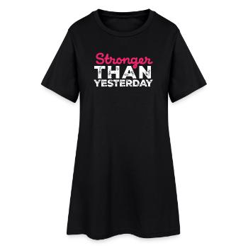 Plus fort qu’hier - Équipement de sport - Robe T-shirt Femme - noir - Devant