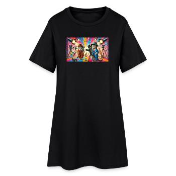 Chats Cinéma Coloré sur un Plateau de cinéma - Robe T-shirt Femme - noir - Devant