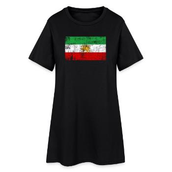 Vieille Guerre du Grunge Ancien Drapeau de l’Iran - Robe T-shirt Femme - noir - Devant