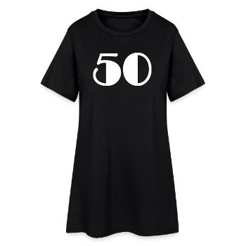 50. 50 ANS. 50e ANNIVERSAIRE. ANNIVERSAIRE 50 ANS. - Robe T-shirt Femme - noir - Devant