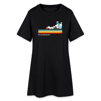 Retro pharmacist pharmacy technician - Women’s T-Shirt Dress - black - Front