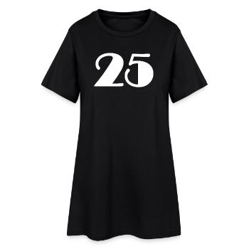 25. 25 JAHRE. 25. JUBILÄUM. 25 JAHRESJUBILÄUM. - Frauen T-Shirt-Kleid - Schwarz - Vorne